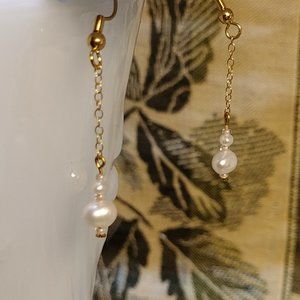 🖐Single Fresh Water Pearl Wire Earrings